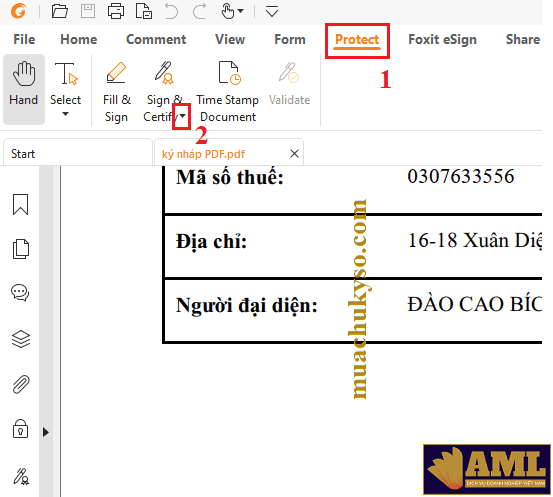 Cách ký chữ ký số OneCA trên file PDF