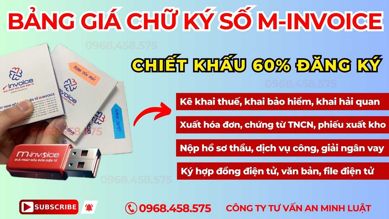 BẢNG GIÁ CHỮ KÝ SỐ MINVOICE BẢNG GIÁ CHỮ KÝ SỐ MINVOICE
