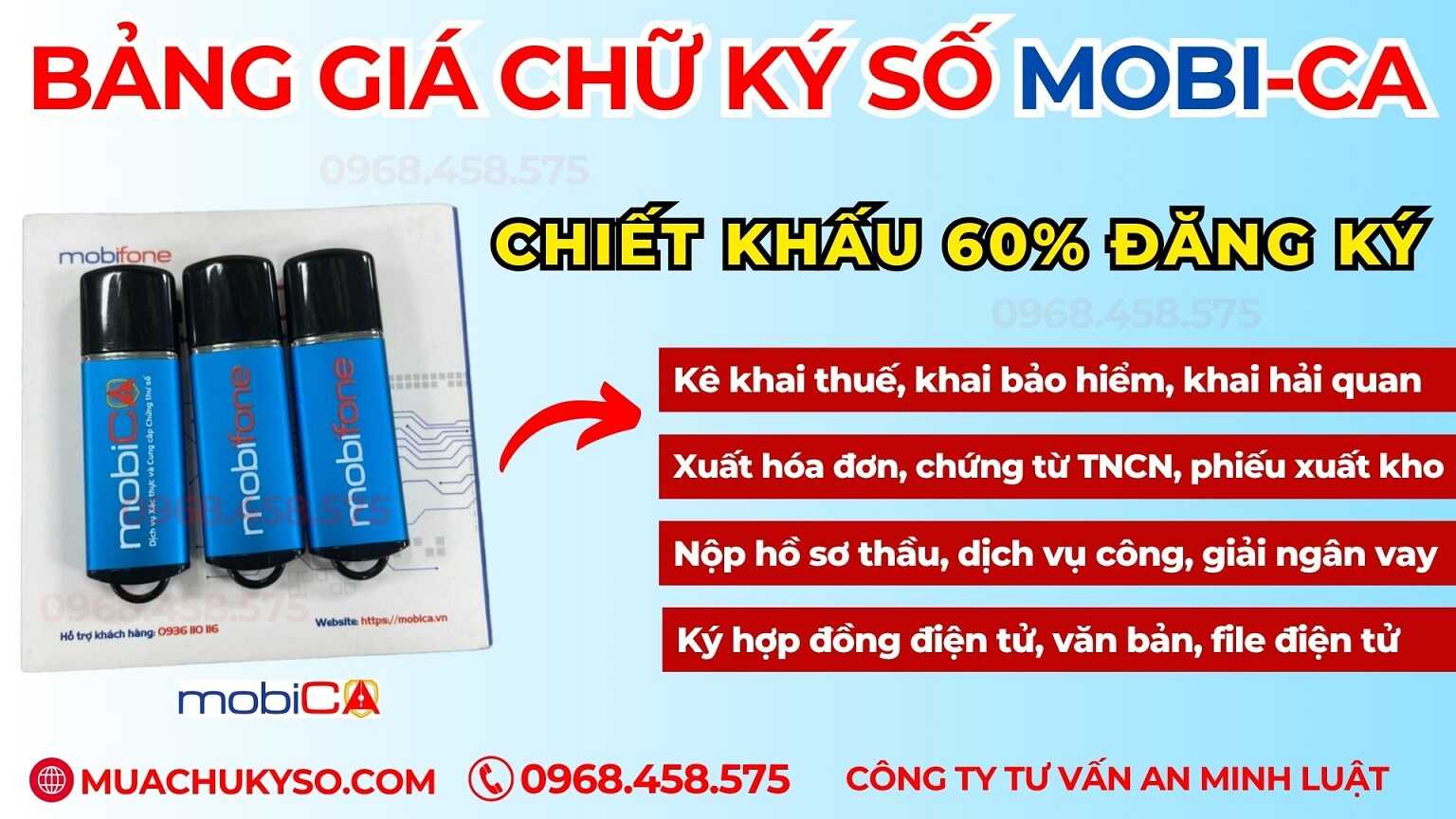 BẢNG GIÁ CHỮ KÝ SỐ MOBICA