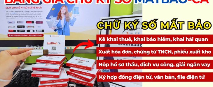 BẢNG GIÁ CHỮ KÝ SỐ MATBAO-CA